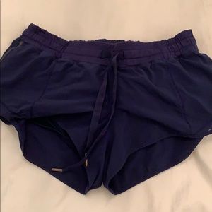 Navy lululemon shorts.
